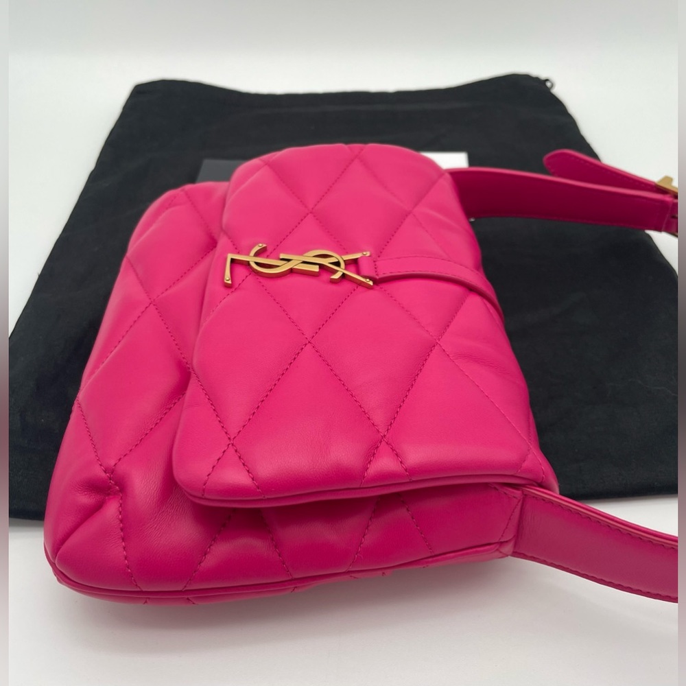 BRAND NEW Saint Laurent YSL Le 57 Leather Shoulder Bag Quilted Purse Pink! - Picture 7 of 16